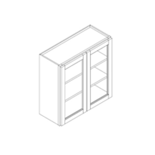 WALL CABINET 2 GLASS DR-2 SHELVES